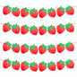 PEUTIER 4pcs Strawberry Party Banners Baby Shower Decorations Red Paper