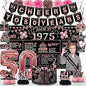 Juesly 50th Birthday Decorations 24PCS Rose Gold Banner Balloons Honeycomb
