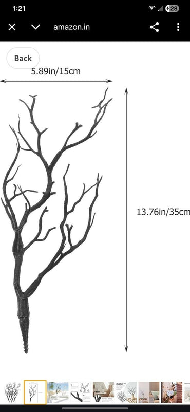 4pcs Artificial Antler Tree Branches Black Decorative Twigs 13in Plastic