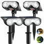 HMDecor Solar Spot Lights Outdoor IP67 Waterproof 4 Pack Cold White 6500K