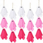 Tegeme 15 Pcs Pink Halloween Ghost Decor 4 Inch Pastel Hanging Ornaments
