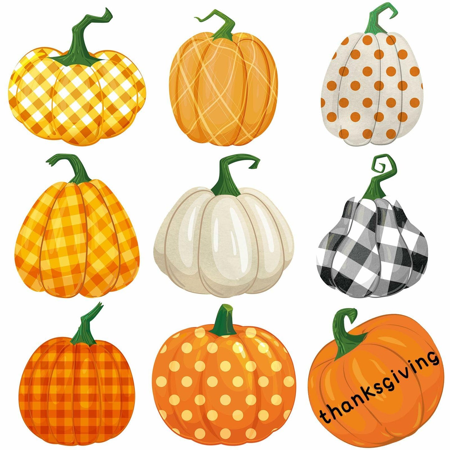 Cholemy 90 Pcs Pumpkin Cutouts Thanksgiving Fall Colorful Paper Decor