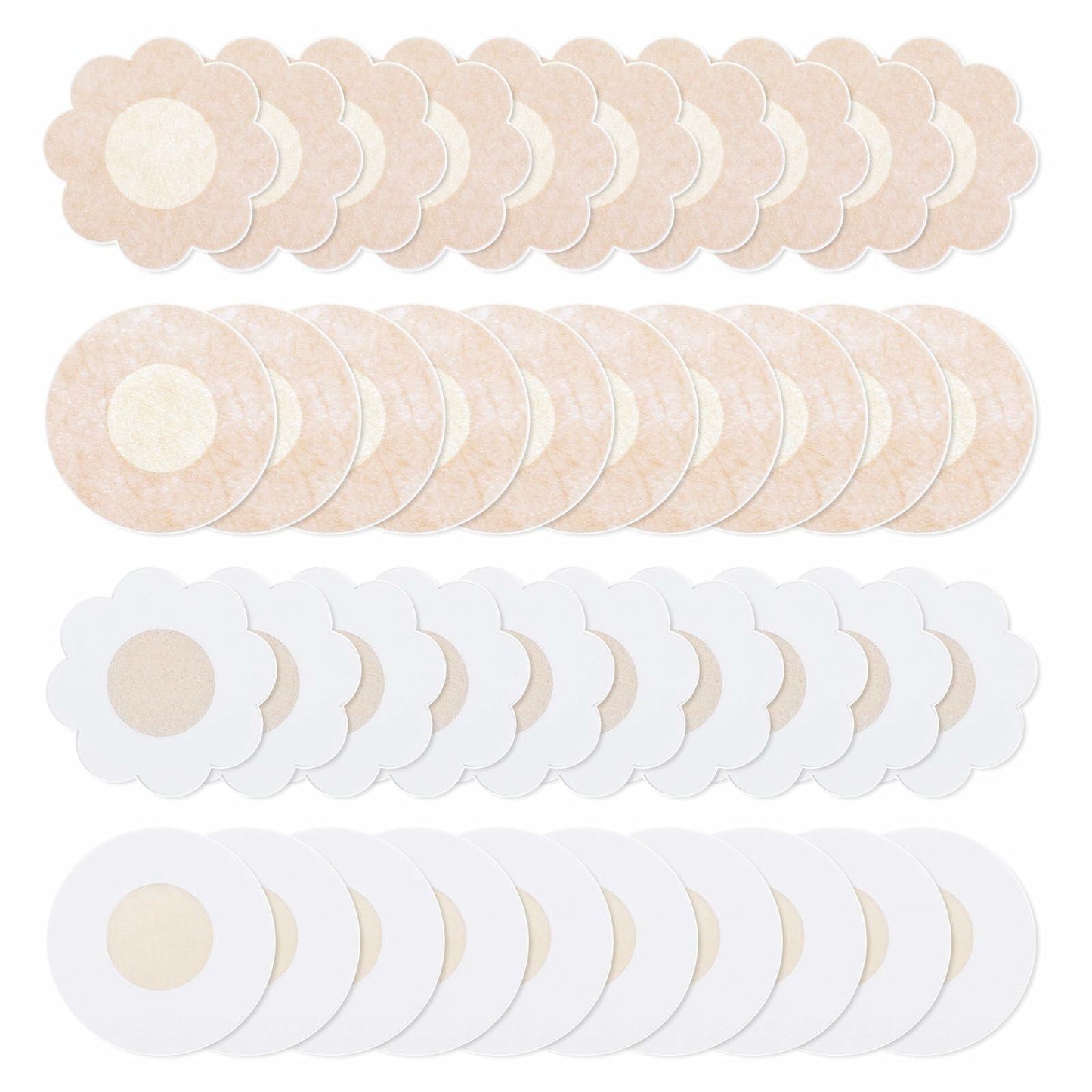 Apausvcm 40 Pcs Nipple Covers Reusable Invisible Breast Lift Pasties Beige