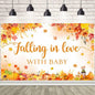 AIBIIN Baby Shower Pumpkin Backdrop Yellow 70.8x43.3 inch Fall Decor