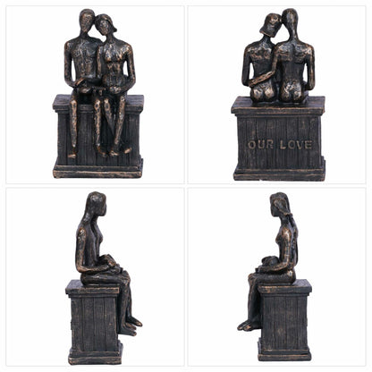 PUHOZN Iron Swing Couple Sculpture Wedding Love Statue Copper Classic Size