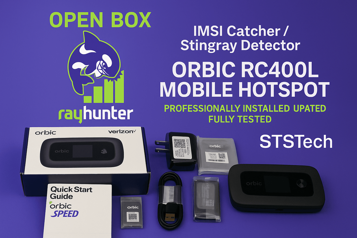 Open-Box RayHunter IMSI Catcher Detector – Orbic RC400L LTE Mobile Hotspot