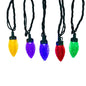 100-Light Multicolor LED Faceted C9 Green Wire String Lights