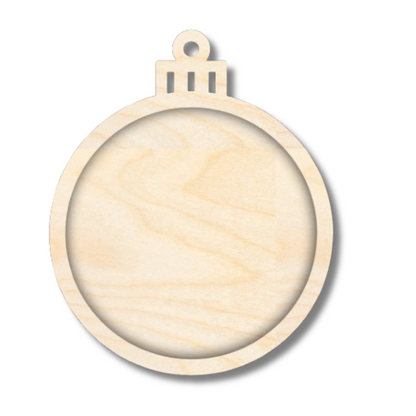 Unfinished Wood Layered Frame Christmas Ornaments | 7 Options | 2 Piece | 5" - 6" Tall | 1/8" Wood | Wood Craft DIY