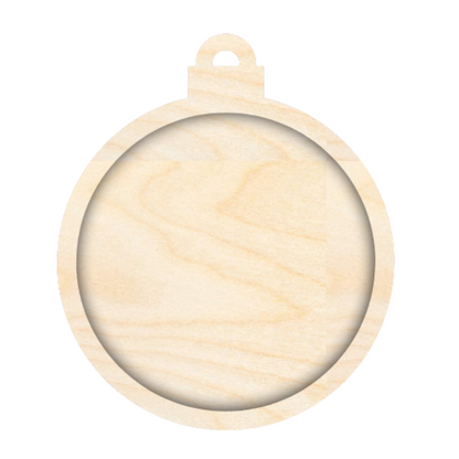 Unfinished Wood Layered Frame Christmas Ornaments | 7 Options | 2 Piece | 5" - 6" Tall | 1/8" Wood | Wood Craft DIY