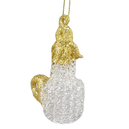 Spunglass Ornament - Gold Candlestick