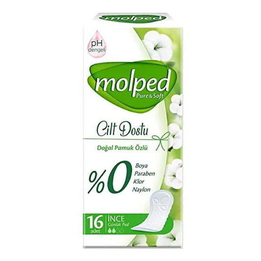 Molped Pure & Soft Panty Liners: Daily Comfort & Protection for Sensitive Skin | Hypoallergenic, Fragrance-Free, & Vegan Options Available