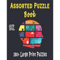 BK Assorted Puzzle Book: Puzzle Activity Book for Adults, 180+ Large Print Mixed Puzzles - Word search, Sudoku, Cryptograms, Word Scramble - Paperback