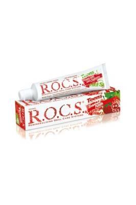 Rocs Toothpaste for Children and Teenagers - Wild Strawberry Flavor, SLS-Free, Fluoride Protection