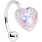 White Faux Opal Sacred Heart Non Pierced Ear Cuff