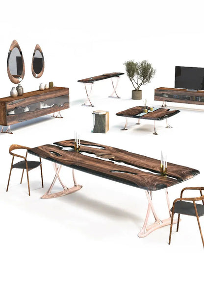 Epoxy-Resin and Walnut, Unique Mirrors