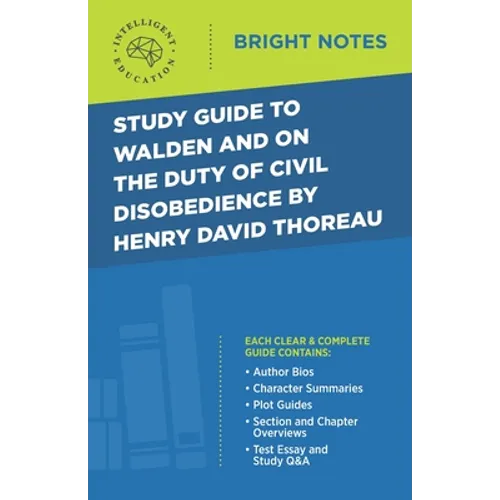 Study Guide to Walden and On the Duty of Civil Disobedience by Henry David Thoreau - Paperback
