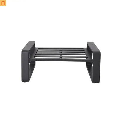 Outdoor Ottoman Aluminum Light Brown Cushion Modern Set of 2