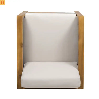 Outdoor Club Chair Set Acacia Wood Wicker Teak Beige Set of 2
