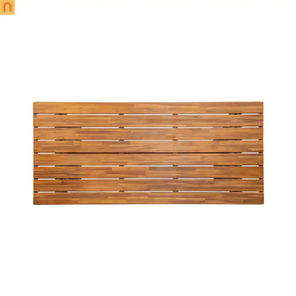 Outdoor Dining Set Acacia Wood Wicker Gray Teak Table Bench