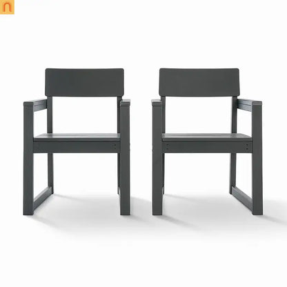 Outdoor Armchair HDPE Recycled Plastic Gray Modern