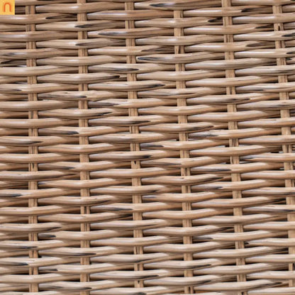 Outdoor Bench Acacia Wood Wicker Legs Teak Brown 57in