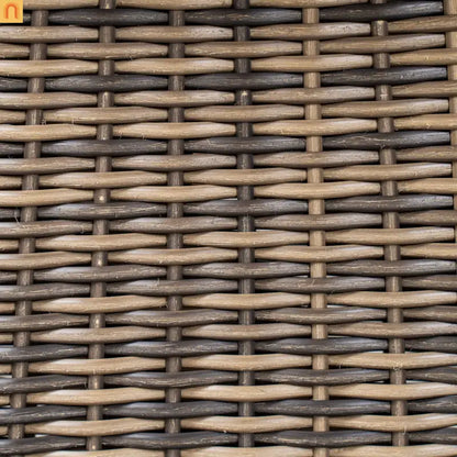 Outdoor Bench Acacia Wood Wicker Legs Teak Gray 57in Set of 2
