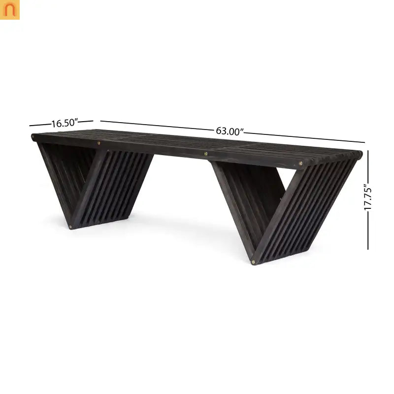 Outdoor Bench Acacia Wood 63" Dark Gray Slat