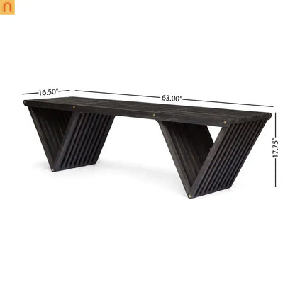 Outdoor Bench Acacia Wood 63" Dark Gray Slat