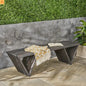 Outdoor Bench Acacia Wood 63" Dark Gray Slat