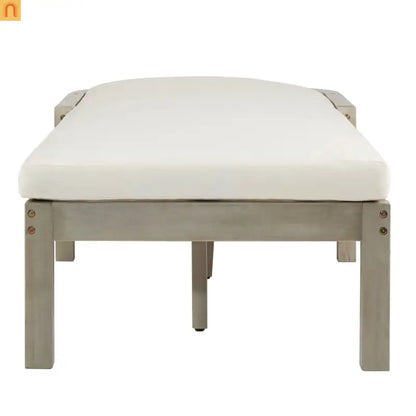 Outdoor Lounge Chair Acacia Wood Gray Arched Back 5 Position 78.2in