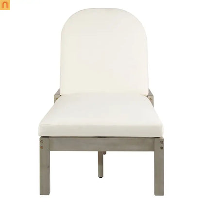 Outdoor Lounge Chair Acacia Wood Gray Arched Back 5 Position 78.2in
