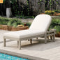 Outdoor Lounge Chair Acacia Wood Gray Arched Back 5 Position 78.2in