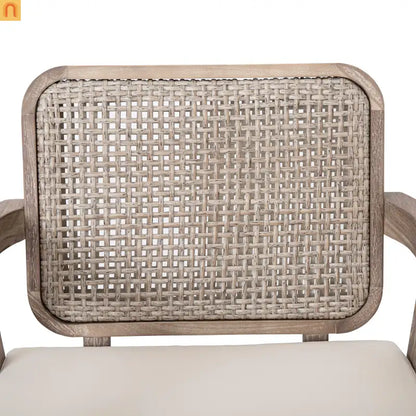 Outdoor Club Chair Acacia Wood Light Brown Deep Seat 400 LB 28.5in
