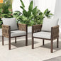 Outdoor Chair Set Steel Rope Brown Gray Cushion Tub Design 2 Piece
