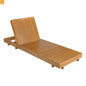 Chaise Lounge Acacia Wood Teak Copper 6 Position Adjustable Slatted