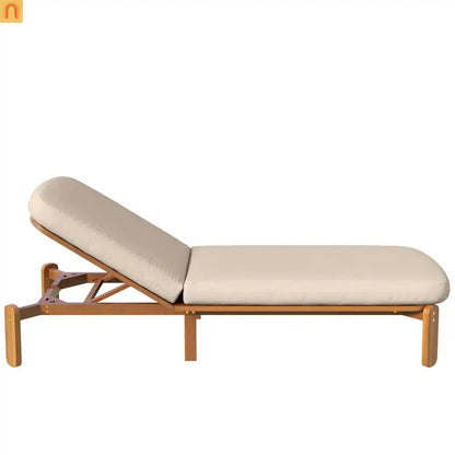 Chaise Lounge Acacia Wood Brown Cushion 3 Position 400 LB 76.3in