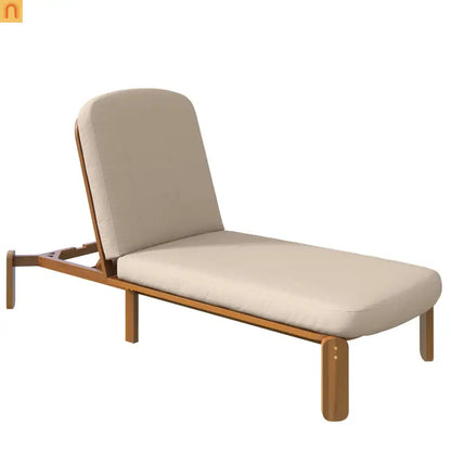 Chaise Lounge Acacia Wood Brown Cushion 3 Position 400 LB 76.3in