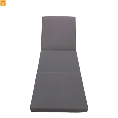 Chaise Lounge Acacia Wood Dark Gray Cushion 6 Position 400 LB 3-Fold