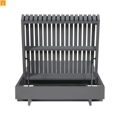 Chaise Lounge Acacia Wood Dark Gray Cushion 6 Position 400 LB