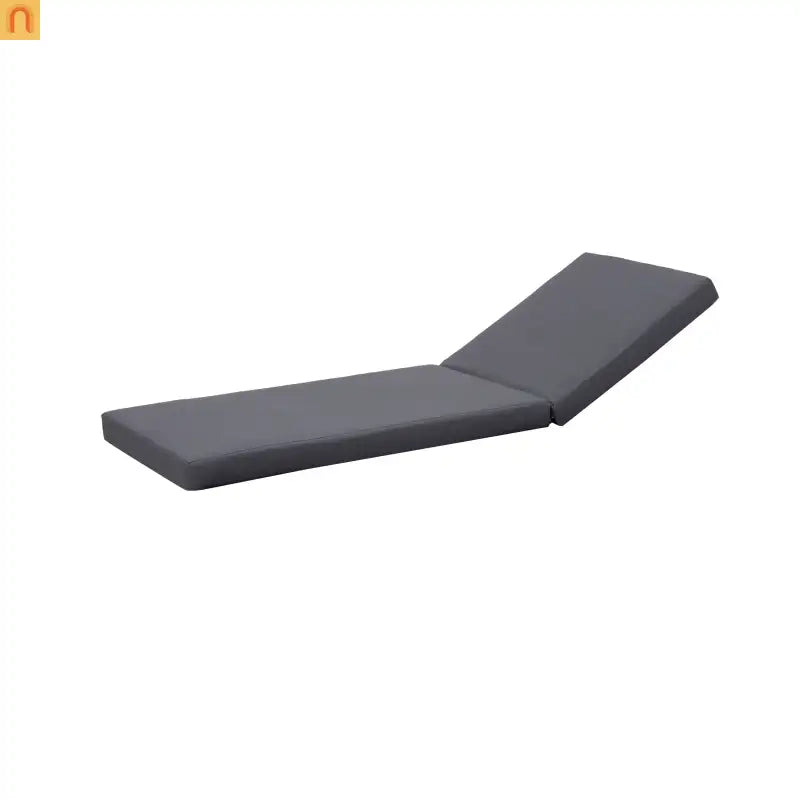 Chaise Lounge Acacia Wood White Frame Dark Gray Cushion 6 Position 400 LB