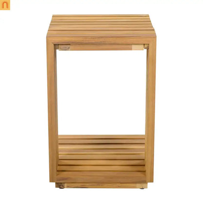 Outdoor Chat Set Acacia Wood Natural Beige Cushions 2 Piece