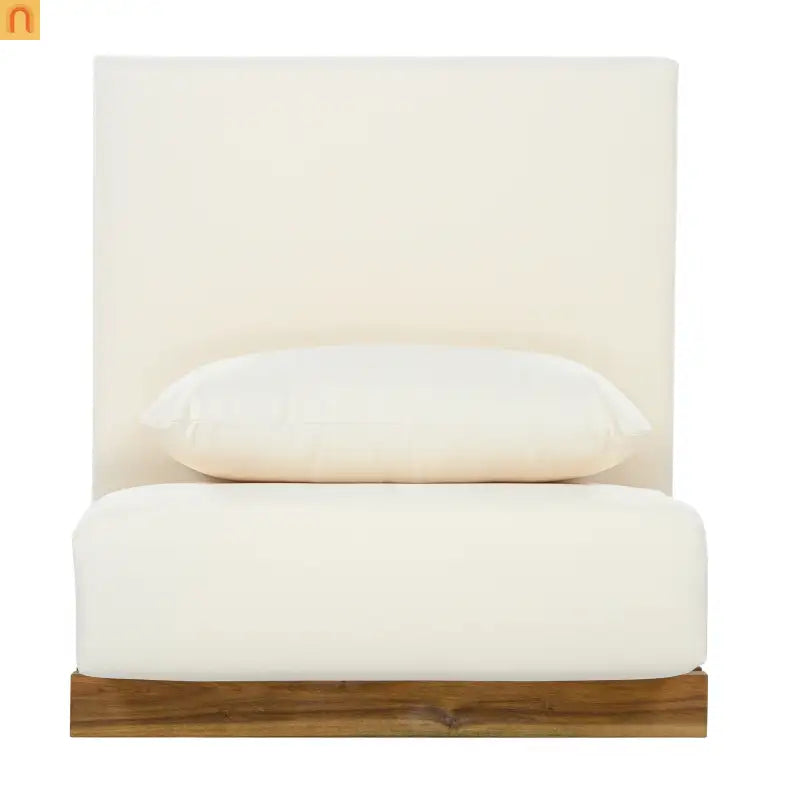Outdoor Chat Set Acacia Wood Natural Beige Cushions 2 Piece