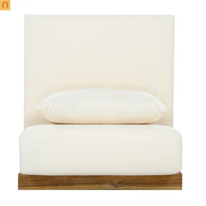 Outdoor Chat Set Acacia Wood Natural Beige Cushions 2 Piece