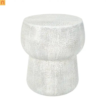 Outdoor Side Table MGO Cement Double Barrel Gray Weatherproof 21 LB