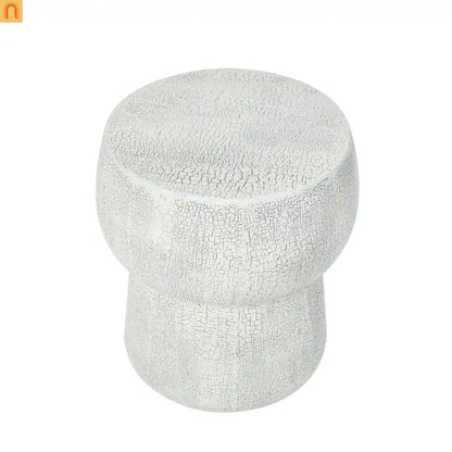 Outdoor Side Table MGO Cement Double Barrel Gray Weatherproof 21 LB