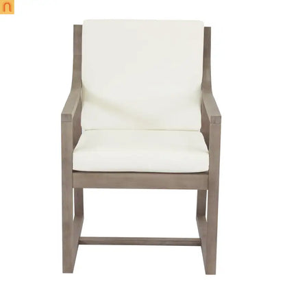 Outdoor Dining Set Acacia Wood Beige Cushions 5 Piece Umbrella Hole