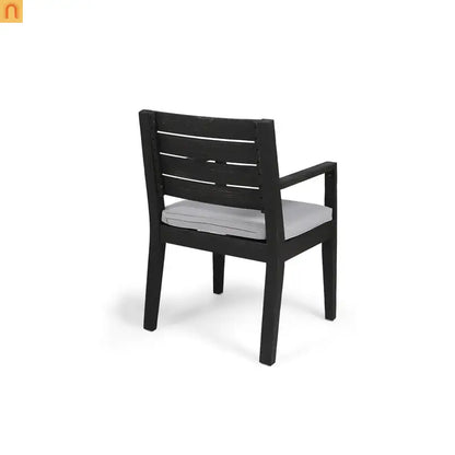 Outdoor Dining Set Acacia Wood Expandable 7 Piece Two-Tone Gray