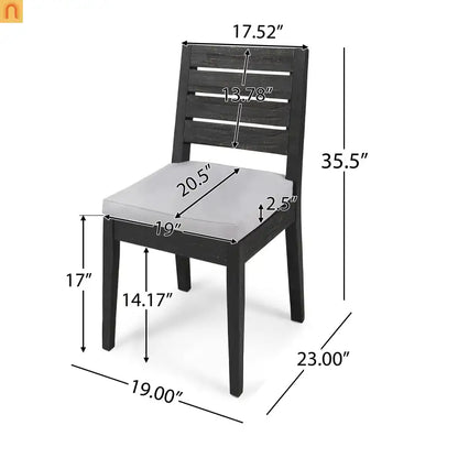 Outdoor Dining Set Acacia Wood Expandable 7 Piece Two-Tone Gray