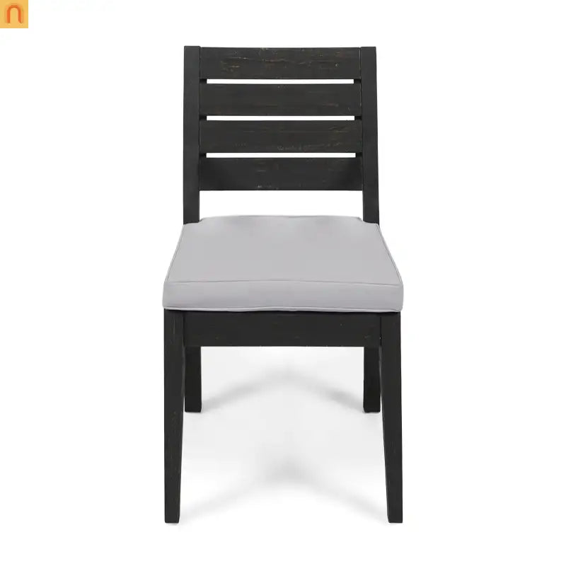 Outdoor Dining Set Acacia Wood Expandable 7 Piece Two-Tone Gray