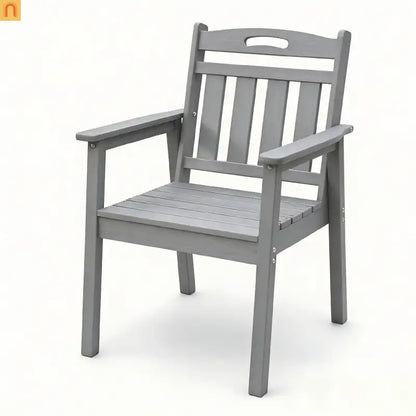 Outdoor Dining Set HDPE Gray Square Umbrella Hole 5 Piece Seats 4